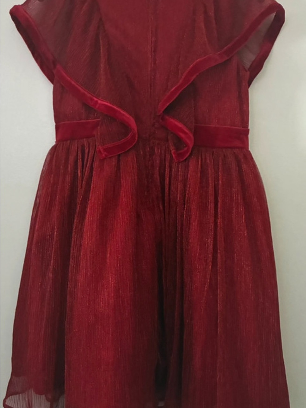 Kensie Girl Red Velvet-Trim Shimmer Dress
